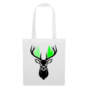 Sapins de tête de cerf Vert naturel - Sac en tissu - blanc - Devant
