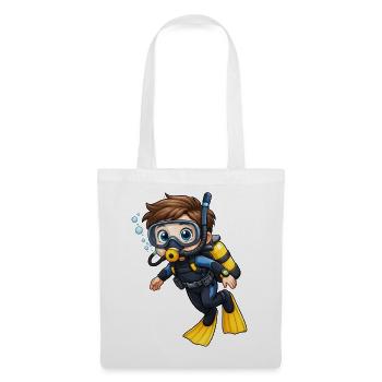 Motif de plongée en mer de Diver Kid - Sac en tissu - blanc - Devant