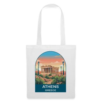 Athens Greece Vintage Travel Poster Art - Tote Bag - white - Front