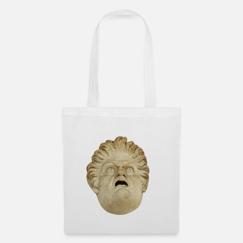 Kopf des Odysseus Steinmaske - Stoffbeutel - Weiß