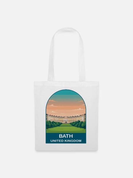 Bath UK Vintage-Reiseplakat-Kunst - Stoffbeutel - Weiß