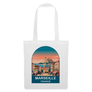 Marseille France Port City Vintage Travel Poster - Tote Bag - white - Front