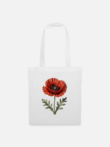 Red Poppy - Stoffbeutel - Weiß
