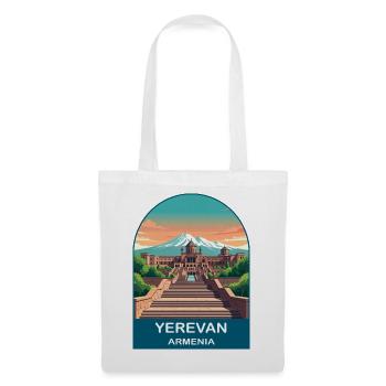 Jerewan Armenien Berg Ararat Vintage Reisekunst - Stoffbeutel - Weiß - Vorne