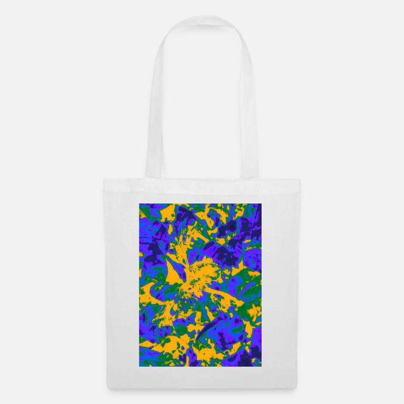 Neon Psychedelic Floral Burst - Stoffbeutel - Weiß