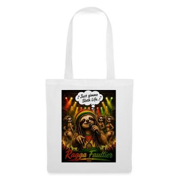 Ragga Faultier – Just Gimme Sloth Life Reggae - Stoffbeutel - Weiß - Vorne