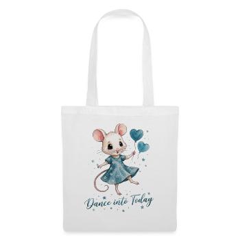 Dancing Mouse with Heart Balloons - Tote Bag - white - Front