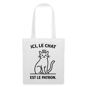  Ici Le Chat Est Le Patron - Sac en tissu - blanc - Devant