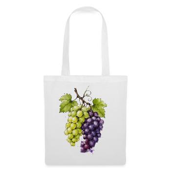 Grappe de raisins aquarelle vert violet - Sac en tissu - blanc - Devant