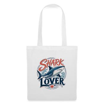 Shark Lover - T-Shirt für Hai-Fans - Stoffbeutel - Weiß - Vorne