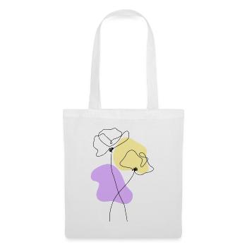 Lineart Poppies Pastel - Tote Bag - white - Front