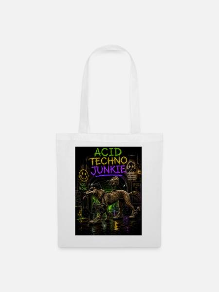 Acid Techno Junkie - Stoffbeutel - Weiß