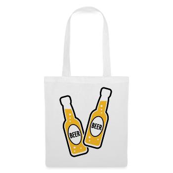 2 Toasts aux bouteilles de bière (Beery / POS 2C) - Sac en tissu - blanc - Devant