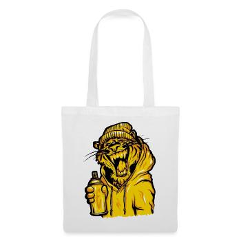 Tiger Graffiti Humor - Stoffbeutel - Weiß - Vorne