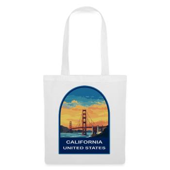 Kalifornien, USA Golden Gate Bridge Reiseabzeichen - Stoffbeutel - Weiß - Vorne