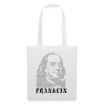 Benjamin Franklin ASCII Kunst - Stoffbeutel - Weiß - Vorne