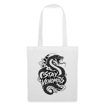 Stay Venomous Schlange Motiv - Stoffbeutel - Weiß - Vorne