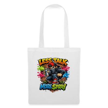 Weniger reden, mehr Graffiti sprühen, Streetwear, Rebel-T-Shirt - Stoffbeutel - Weiß - Vorne