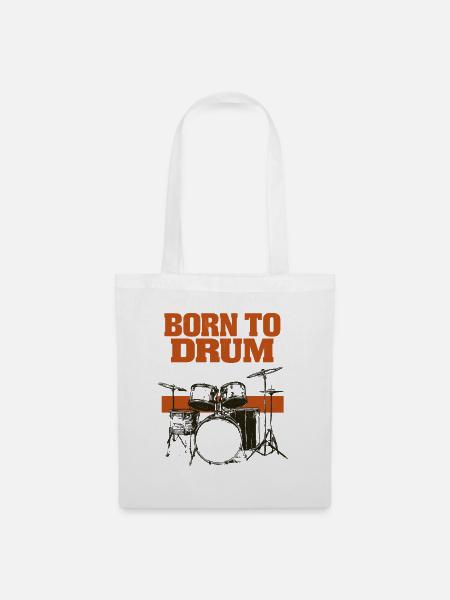 Born to drum - Stoffbeutel - Weiß