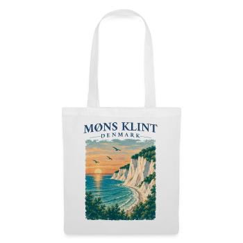 Møns Klint Dänemark Kreidefelsen Ostsee Retro - Stoffbeutel - Weiß - Vorne