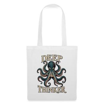 Deep Thinker – Vintage Oktopus - Stoffbeutel - Weiß - Vorne