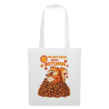 Nuts About Autumn | Dickes Eichhörnchen Design - Stoffbeutel - Weiß - Vorne