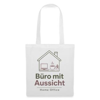 Büro mit Aussicht Home Office - Stoffbeutel - Weiß - Vorne
