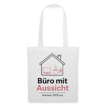 Büro mit Aussicht – Home Office - Stoffbeutel - Weiß - Vorne