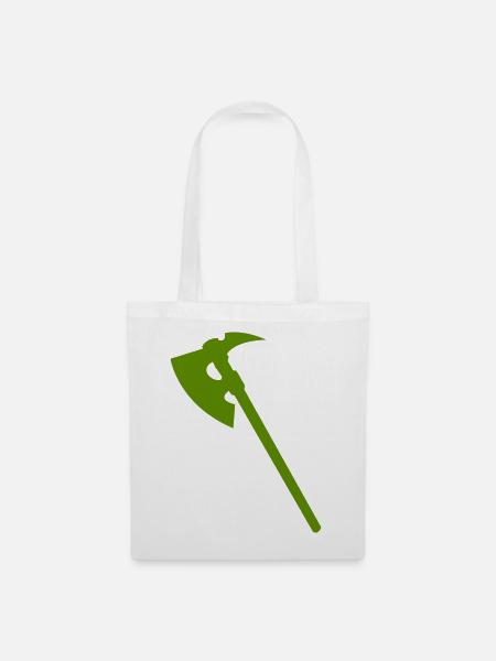 Grüne Axt Silhouette - Stoffbeutel - Weiß