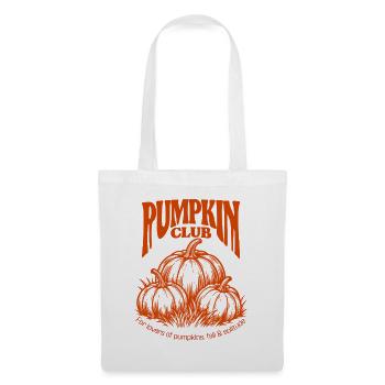 Pumpkin Club – Kürbis Herbst Vintage Design - Stoffbeutel - Weiß - Vorne