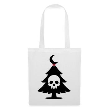 Totenkopf Weihnachtsbaum Logo - Stoffbeutel - Weiß - Vorne