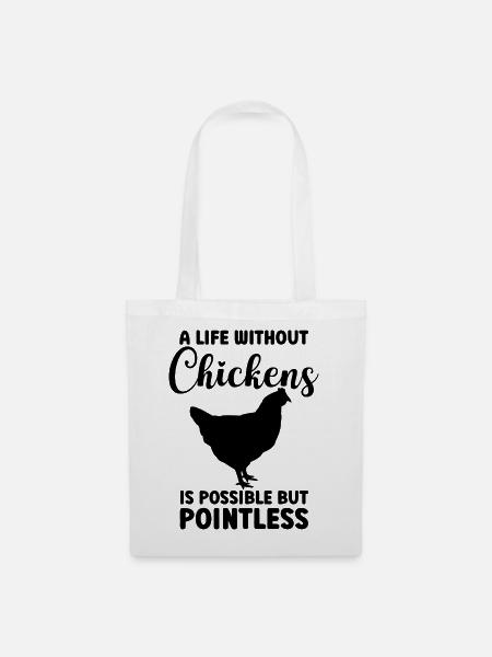 Huhn Statement Humor - Stoffbeutel - Weiß