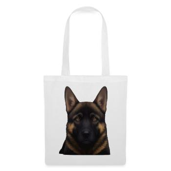 Schäferhund Kopfporträt - Stoffbeutel - Weiß - Vorne