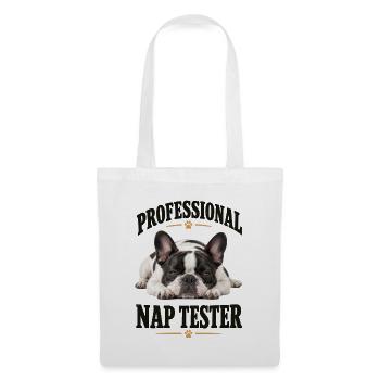 Professional Nap Tester Französische Bulldogge - Stoffbeutel - Weiß - Vorne