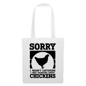 Huhn Spruch Humor - Stoffbeutel - Weiß - Vorne