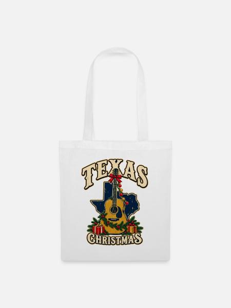 Texas Christmas Gitarre - Stoffbeutel - Weiß