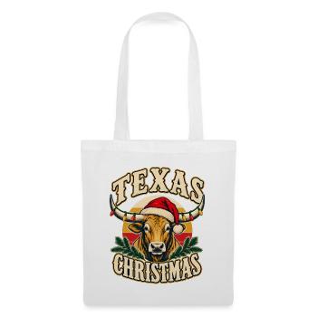Texas Christmas Longhorn Santa - Stoffbeutel - Weiß - Vorne