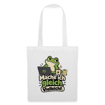 Frosch Prokrastination - Stoffbeutel - Weiß - Vorne