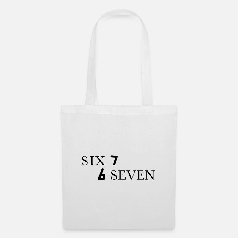 Six Seven 67 Meme Sechs Sieben - Stoffbeutel - Weiß