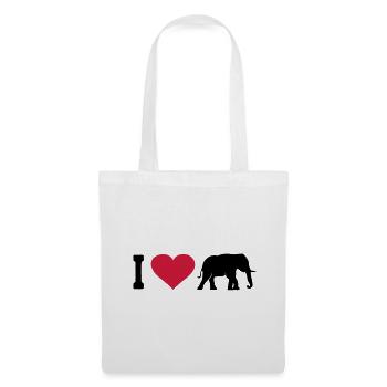 Elefant Liebe Elefanten Tier Afrika Safari Herz - Stoffbeutel - Weiß - Vorne