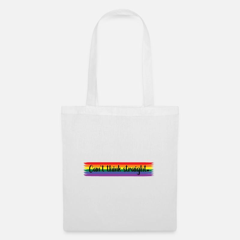 Can't think straight - Pride Rainbow LGBTQ Design - Stoffbeutel - Weiß