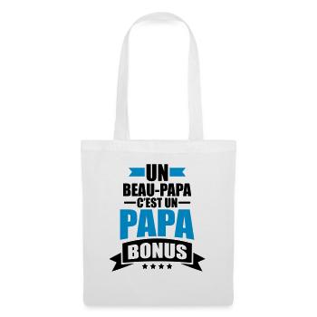 un beau papa c'est un papa bonus - Sac en tissu - blanc - Devant
