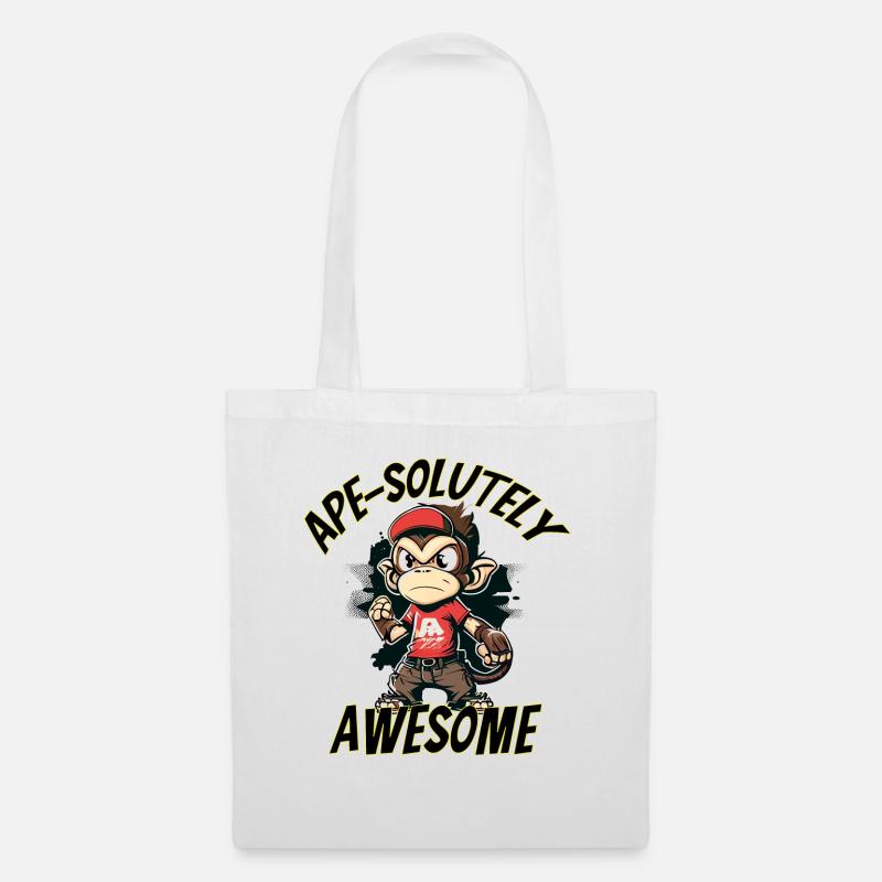 Ape-solutely Awesome - lustiges Affen Design - Stoffbeutel - Weiß