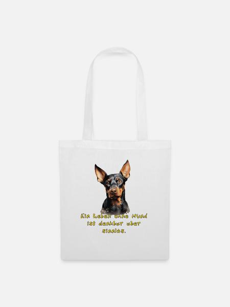 Dobermann Pinscher - Stoffbeutel - Weiß