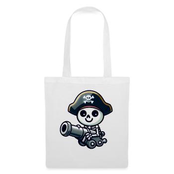 Crâne Pirate - Trésor Squelette - Sac en tissu - blanc - Devant