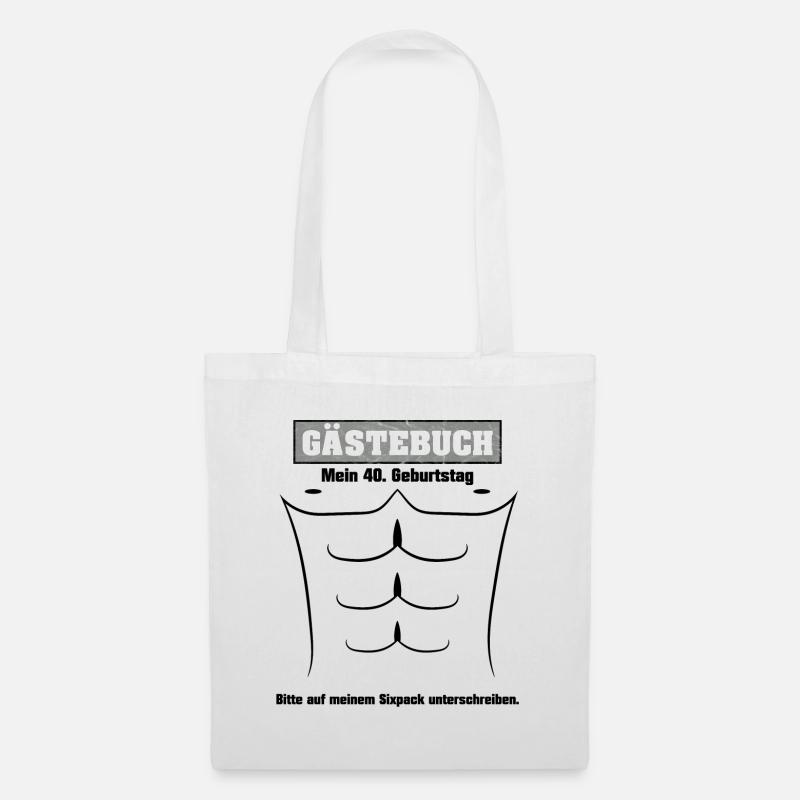 40. Geburtstag Gästebuch Feier Geschenkidee - Stoffbeutel - Weiß