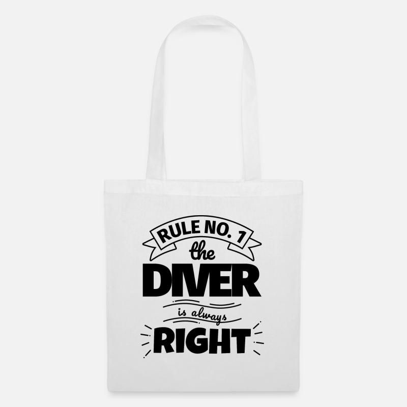 DIVER lustiges Geschenk - Stoffbeutel - Weiß