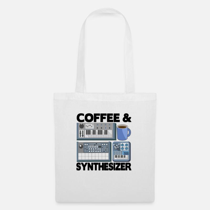 Modular Synthesizer Synth Analog Kaffee Coffee - Stoffbeutel - Weiß