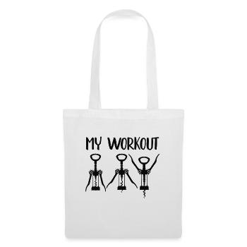 My Workout Fitness Wine Yoga Women Sport Funny - Sac en tissu - blanc - Devant