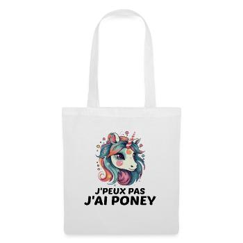 Ich kann nicht, ich habe ein Pony - Stoffbeutel - Weiß - Vorne
